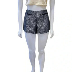 Sans Souci Grey Metallic Reptile Print High Waist Shorts Size Large